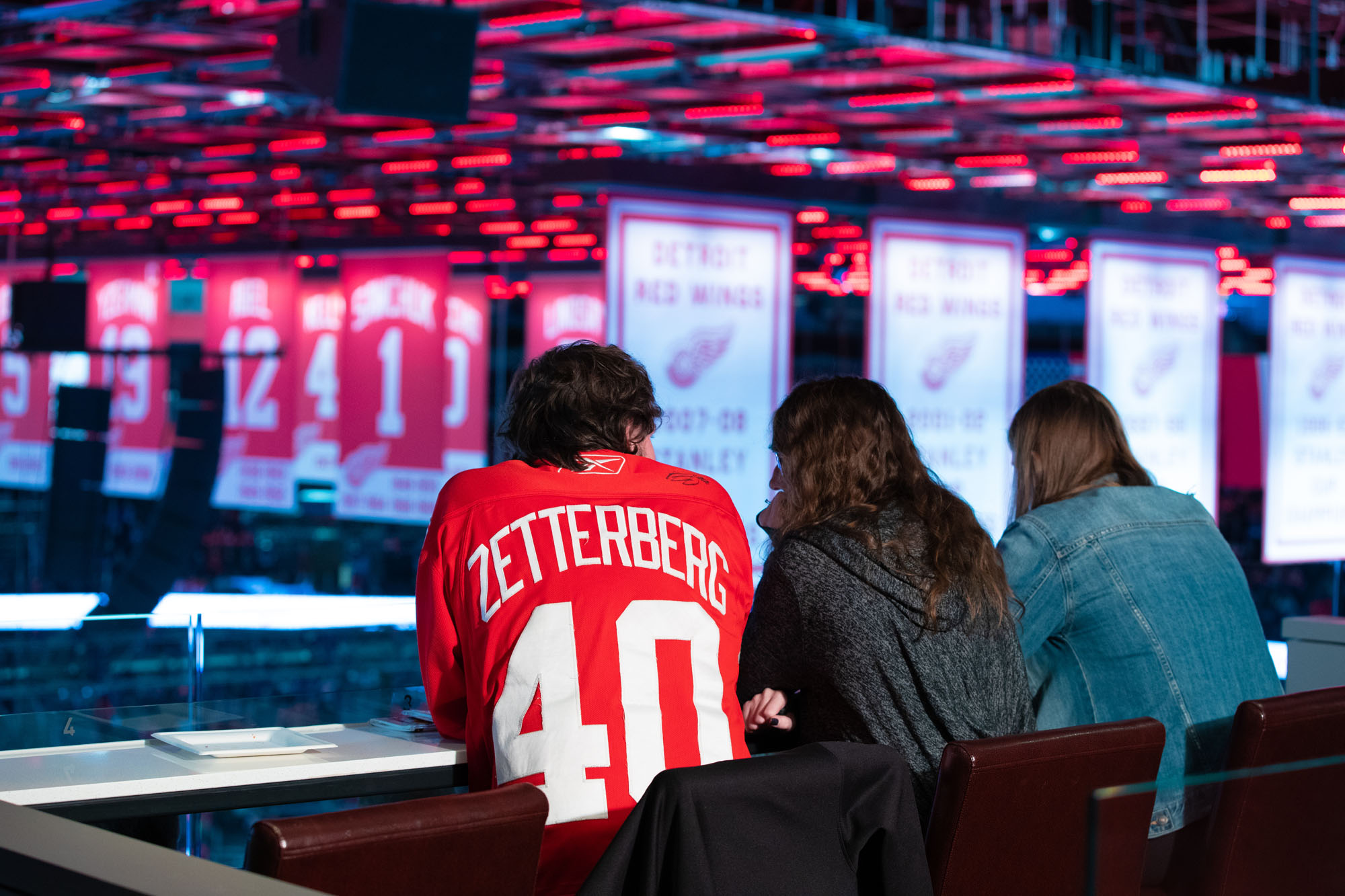 Red Wings fans enjoying the view from a Gondola Box